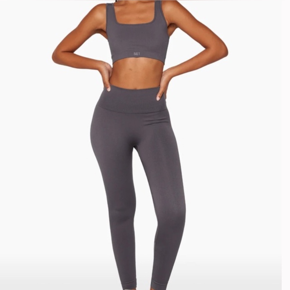 SET Active Charcoal Ribbed activewear Set